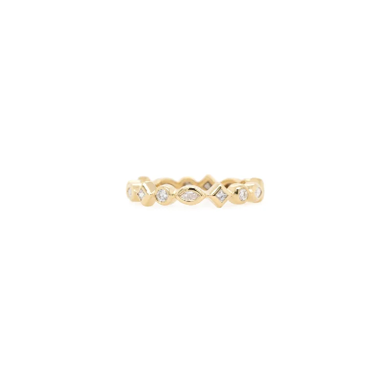 14k Bezel Set Mixed Cut Diamond Eternity Band