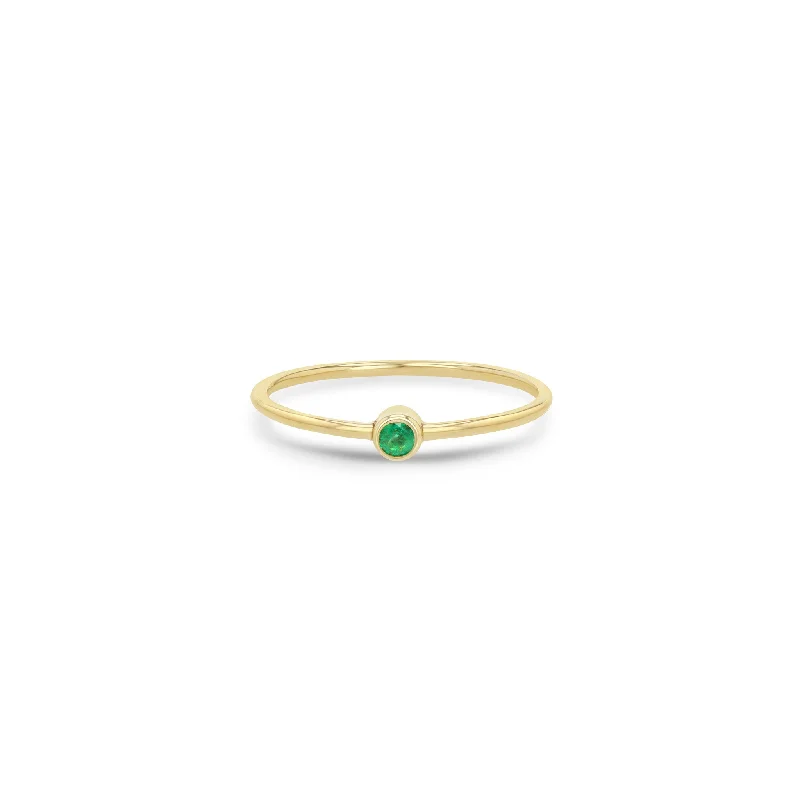 14k Emerald Bezel Ring | May Birthstone