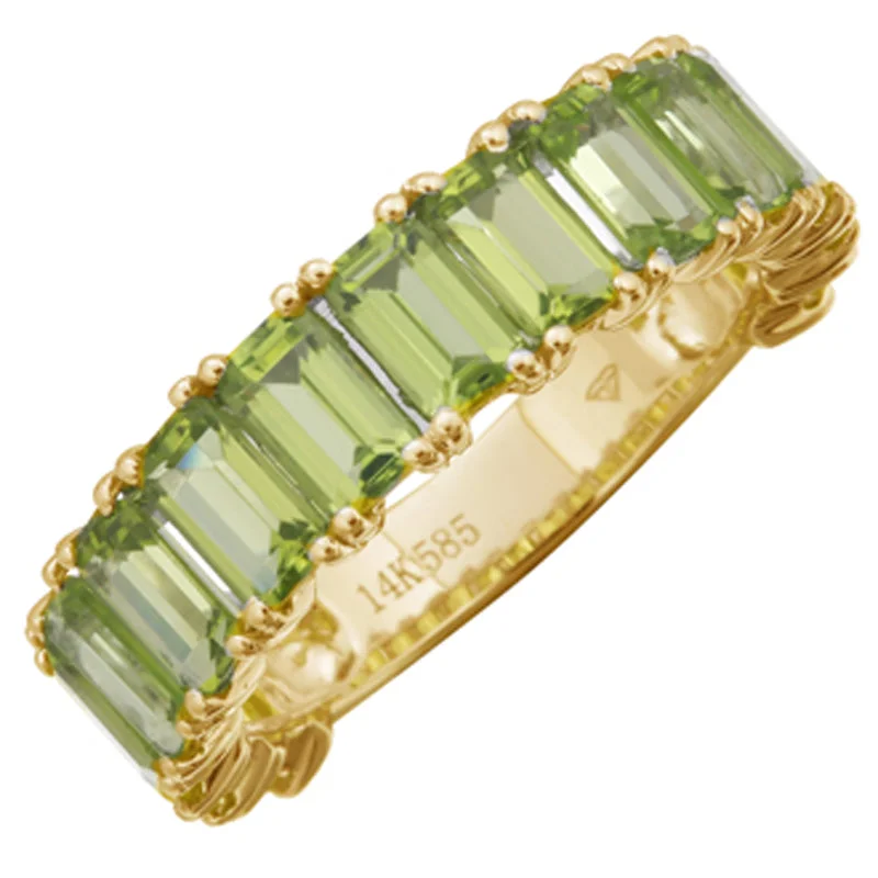 14k Gold 3/4 Gemstone Peridot Ring