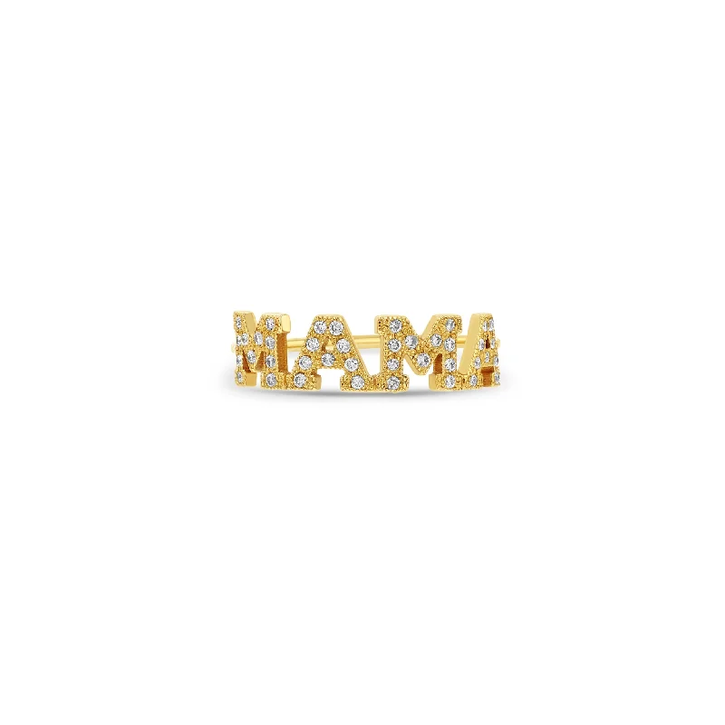 14k Pavé Diamond 4 Letter Ring