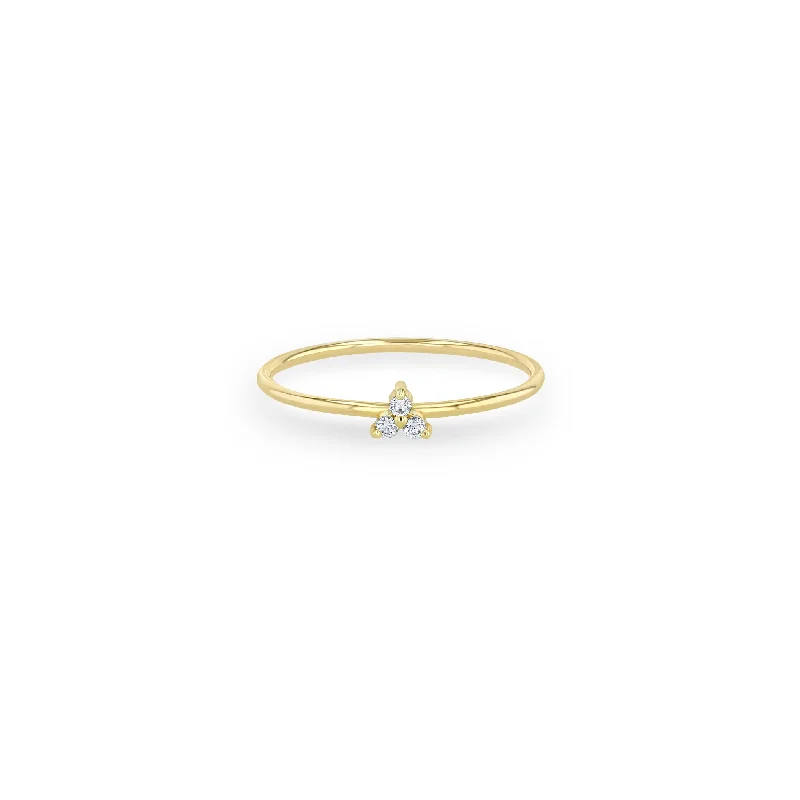 14k Tiny Prong Diamond Trio Ring