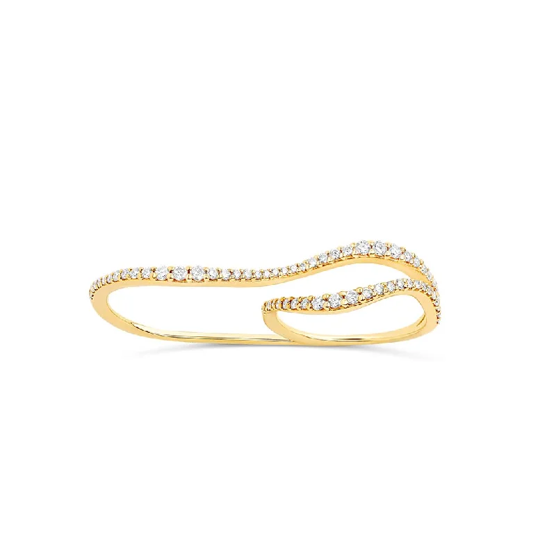 Wavy Two Finger Ring