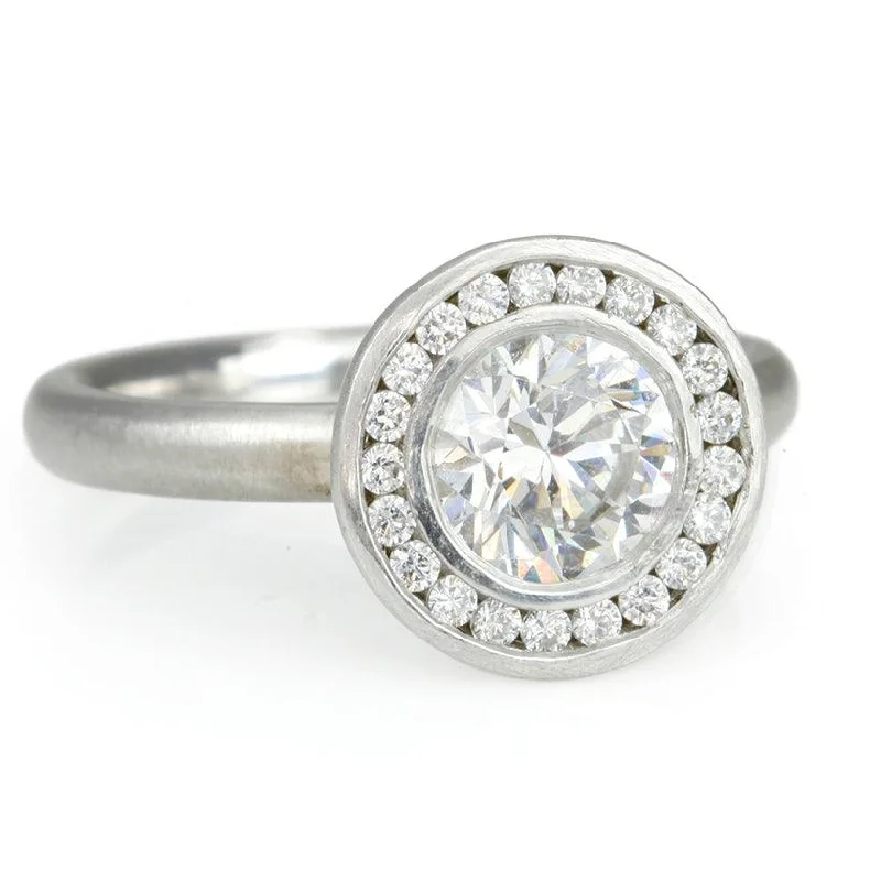 "Anne" Mount with Channel-Set Diamond Halo