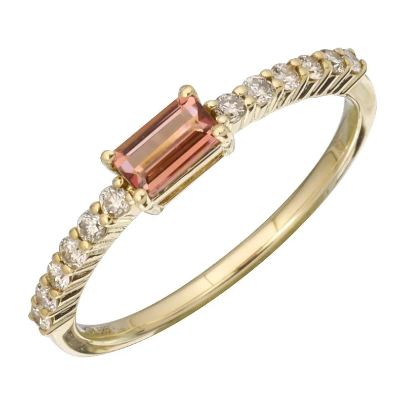 Charlie Pink Tourmaline and Diamond Ring