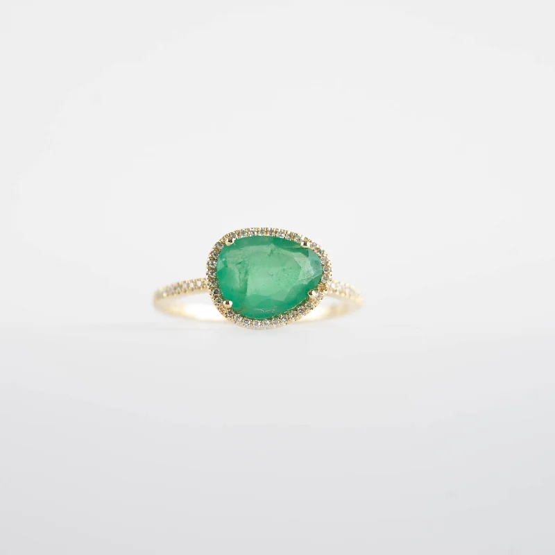 Paisley Emerald Faceted Ring