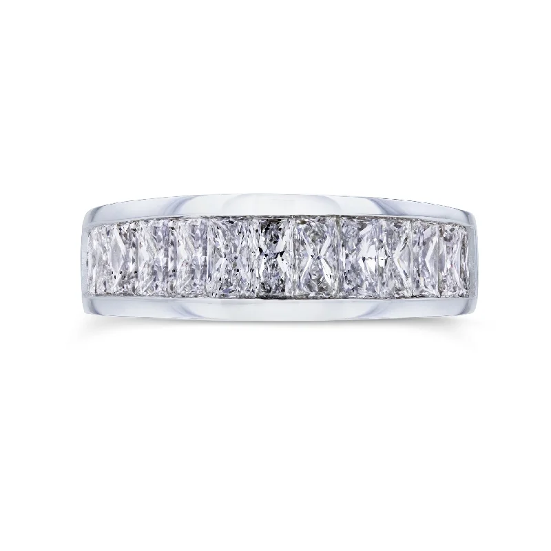 Princess Baguette Diamond Wedding Band 2 1/4 CTW 14k White Gold