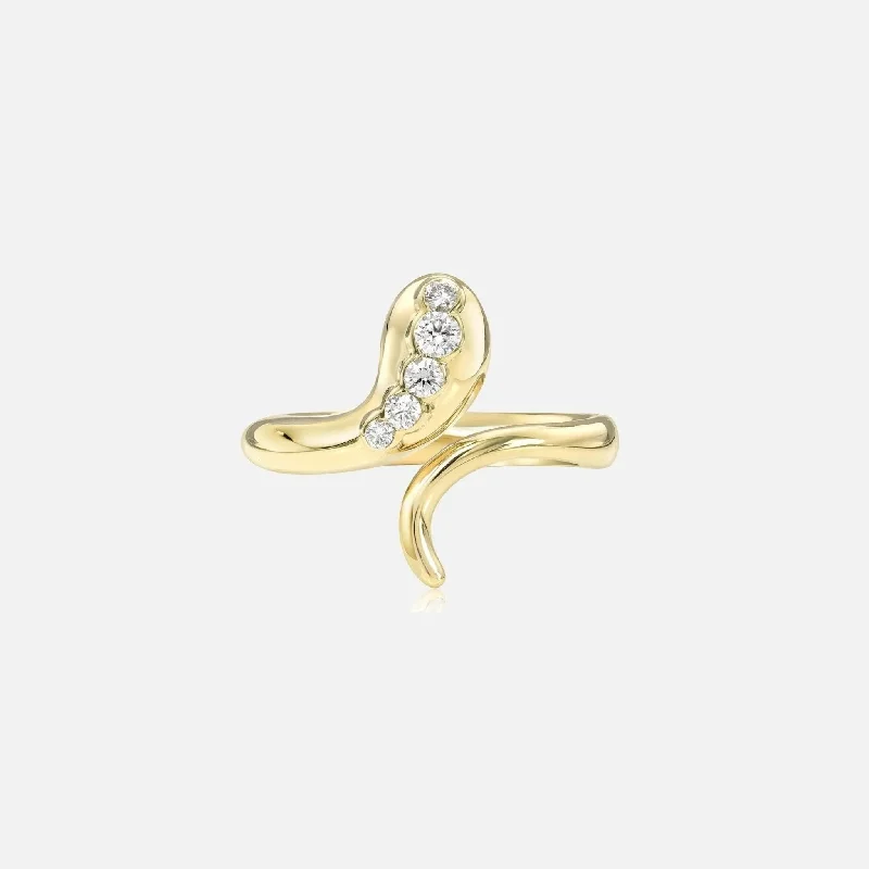 Snake Ring with Diamonds