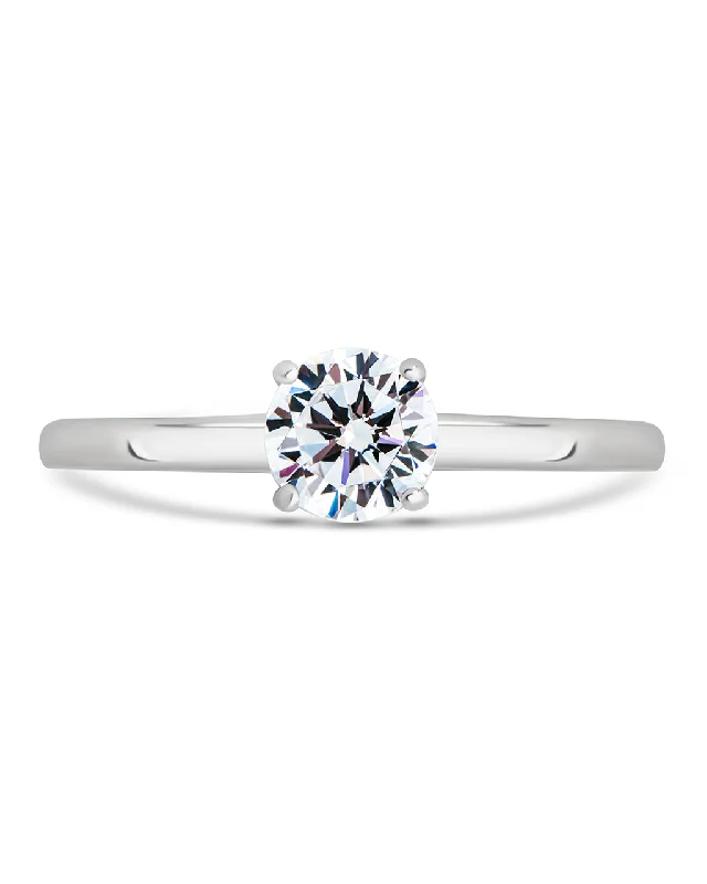 Sterling Silver 4-Prong Brilliant Cut Promise Ring