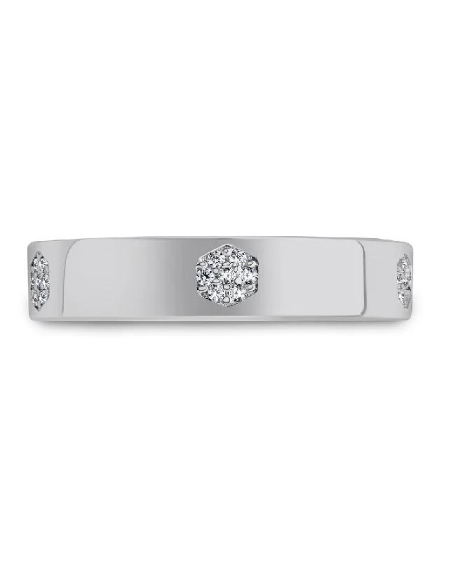 Sterling Silver CZ Station Band Ring