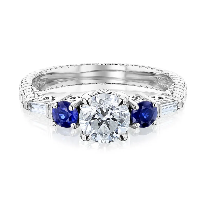 The Hatch Diamond and Sapphire Engagement Ring