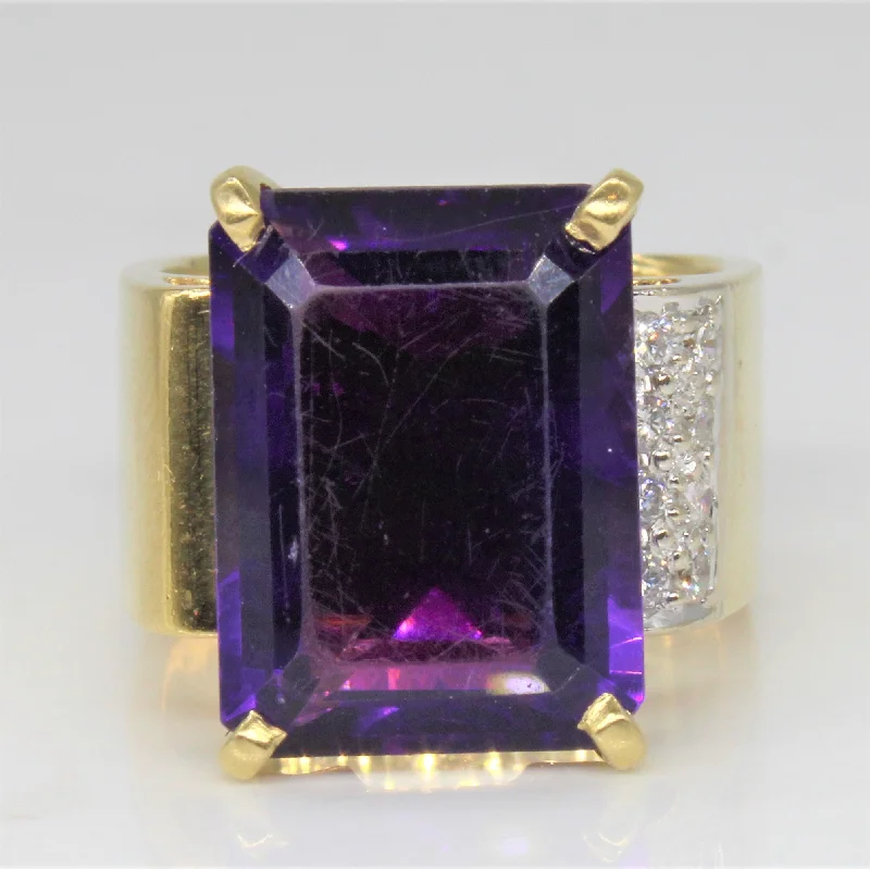 The Perfect Accessory For Less – Jewelry Sale Live Amethyst & Diamond Cocktail Ring | 9.75ct, 0.16ctw | SZ 7 |