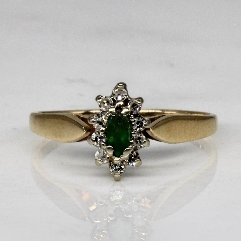 Unique Jewelry Designs Now At Discounted Rates Diamond & Emerald Cluster Ring | 0.10ctw, 0.07ct | SZ 6.5 |