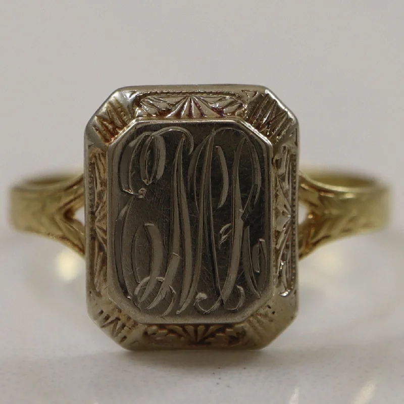 Shop Dazzling Jewelry With Special Promotional Discounts Engraved Art Deco Signet Ring | SZ 6.5 |