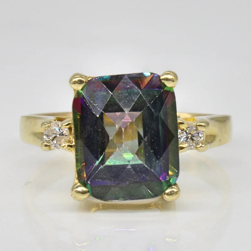 Luxury Meets Affordability – Jewelry Sale Now Live Mystic Topaz & Diamond Cocktail Ring | 5.00ct, 0.08ctw | SZ 8.5 |