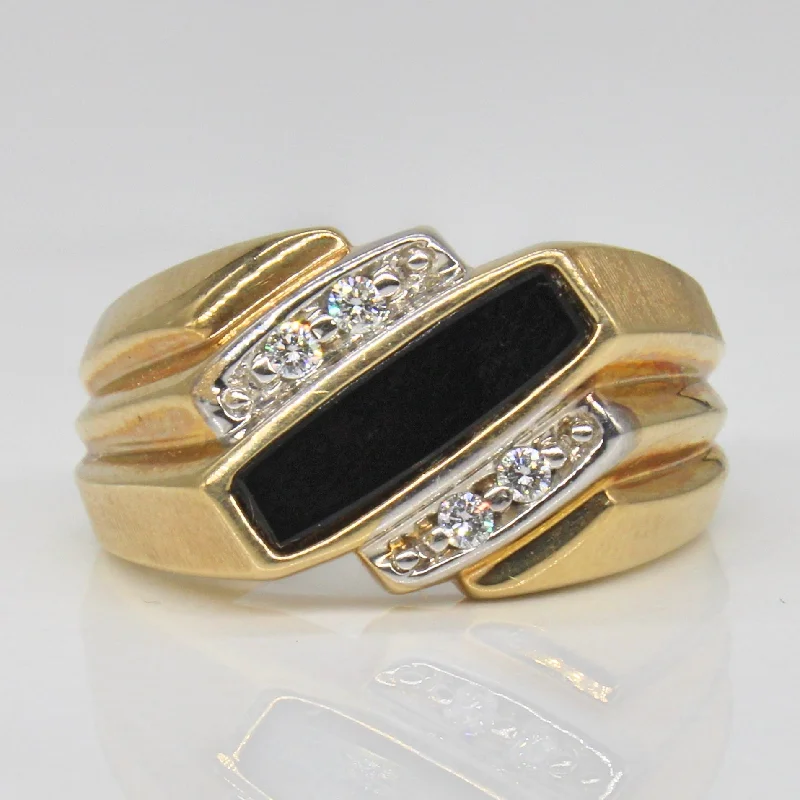 Jewelry Sale Alert – Shop Timeless Elegance Today Onyx Inlay & Diamond Bypass Ring | 0.50ct, 0.06ctw | SZ 7.5 |