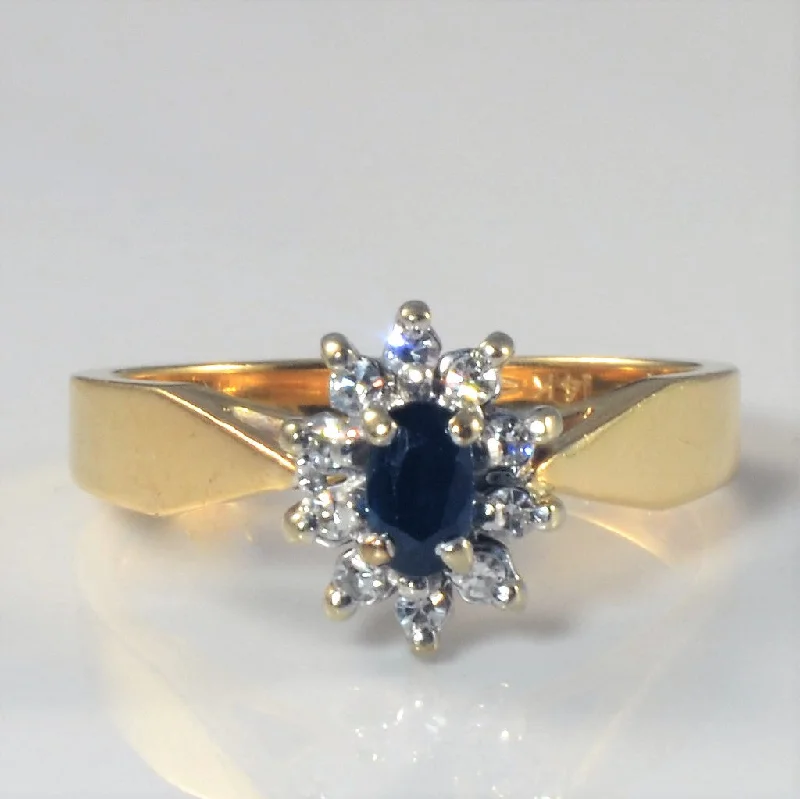 Must-Have Jewelry Pieces At Reduced Prices Sapphire & Diamond Halo Ring | 0.25ct, 0.10ctw| SZ 6.5 |