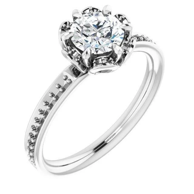 10K White 9/10 CTW Natural Diamond Engagement Ring