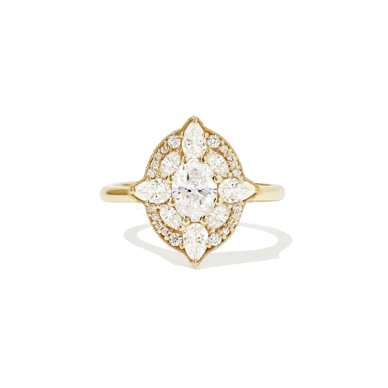 Oval & Pear Flora Diamond Mosaic Ring