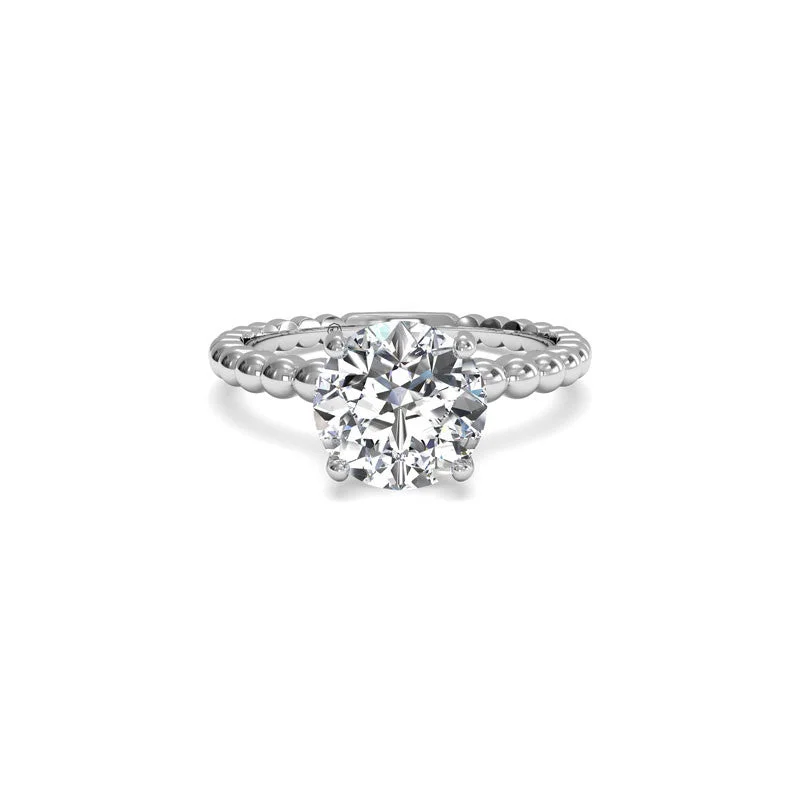 Fancy Solitaire Round Brilliant Diamond Engagement Ring