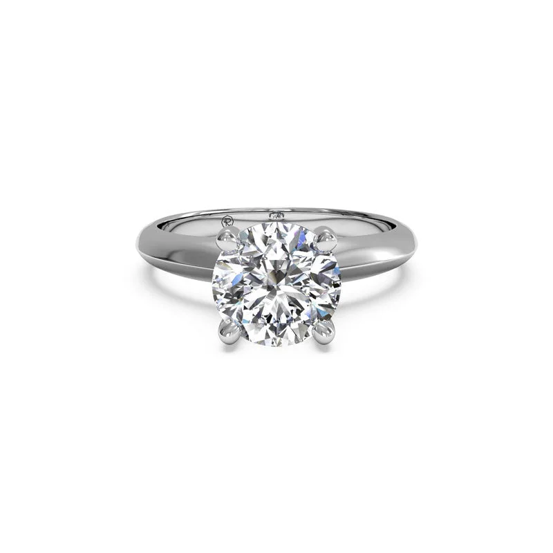 Knife-Edge Solitaire Round Brilliant Diamond Engagement Ring