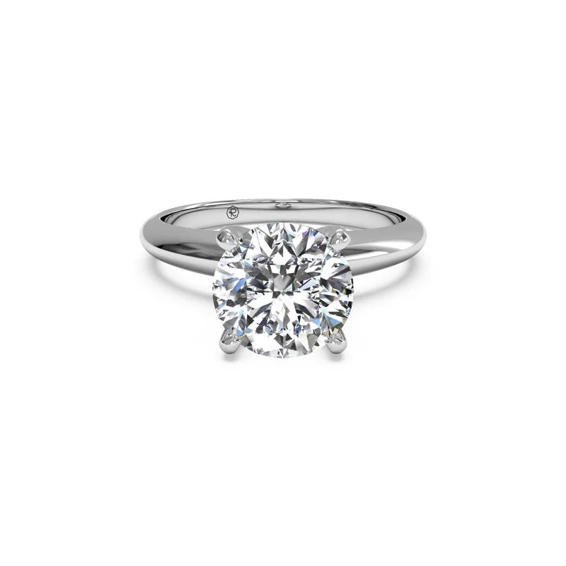 Solitaire Knife-Edge Round Brilliant Diamond Engagement Ring