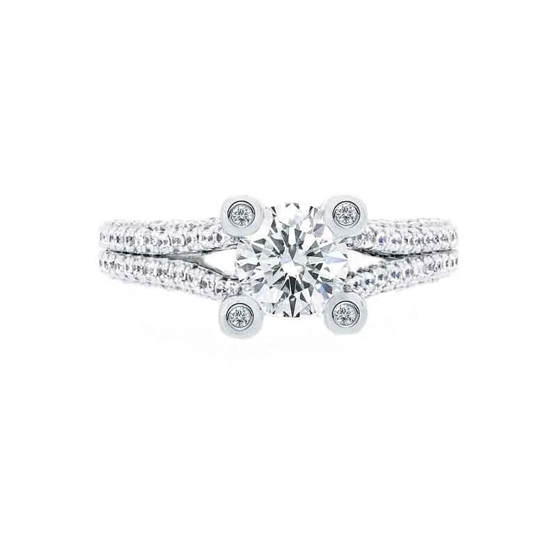 Diamond Split Band Engagement Ring