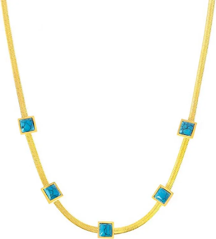 18k Gold Turquoise Necklace