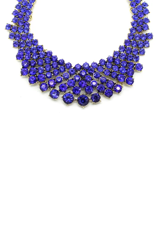 Crystal Blue Statement Necklace