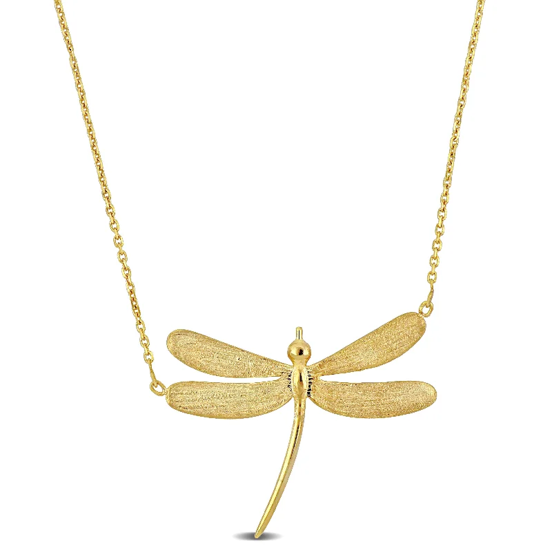 Mimi & Max Dragonfly Necklace in 14k Yellow Gold - 17+1 in