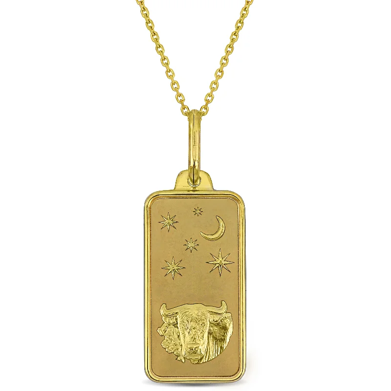 Mimi & Max Taurus Horoscope Necklace in 10k Yellow Gold