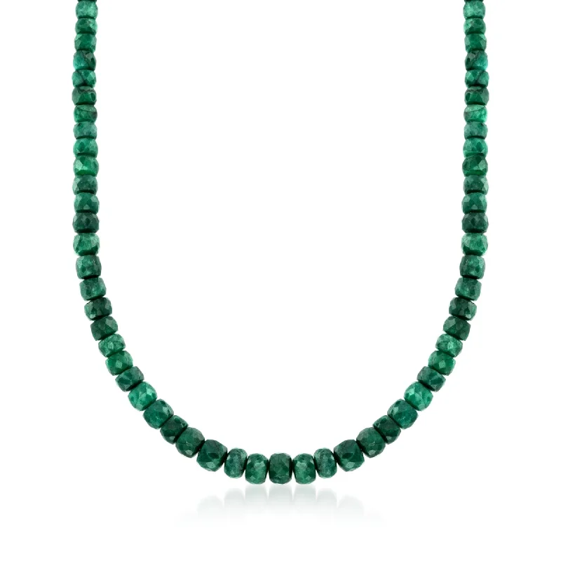 Timeless Elegance Now At Special Discounts Ross-Simons 90.00- Emerald Bead Necklace With Sterling Silver