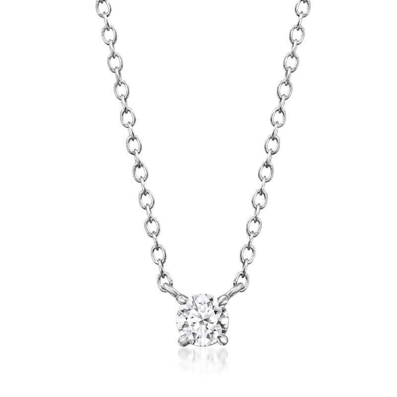 Fashion-Forward Jewelry At Exclusive Discounts Ross-Simons Lab-Grown Diamond Solitaire Necklace in Sterling Silver