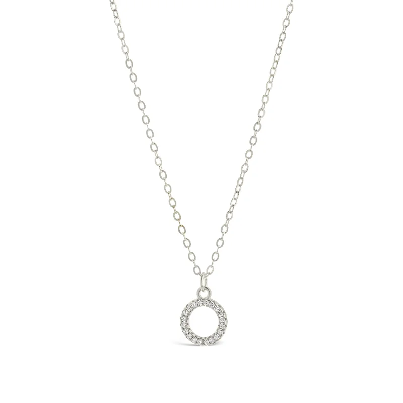 Sterling Silver CZ Open Circle Pendant