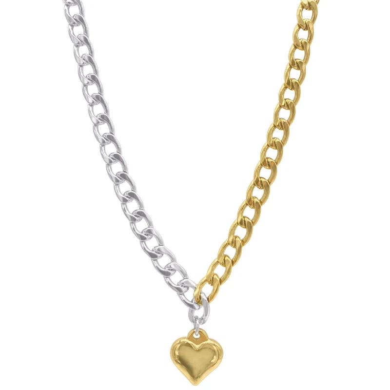 Water Resistant Crystal Heart Tennis Chain Necklace gold