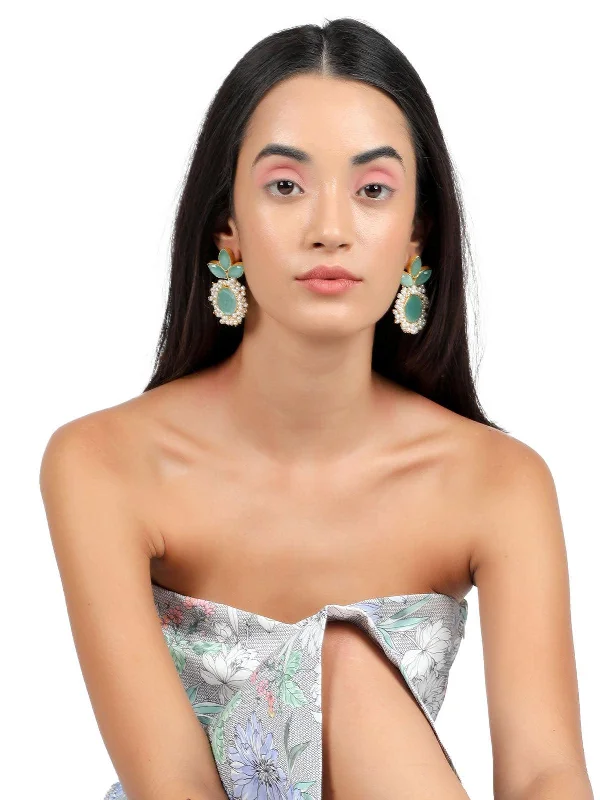Special Offers On Handcrafted And Designer Jewelry Odette Women Floral Stunning Light Blue Statement Earrings