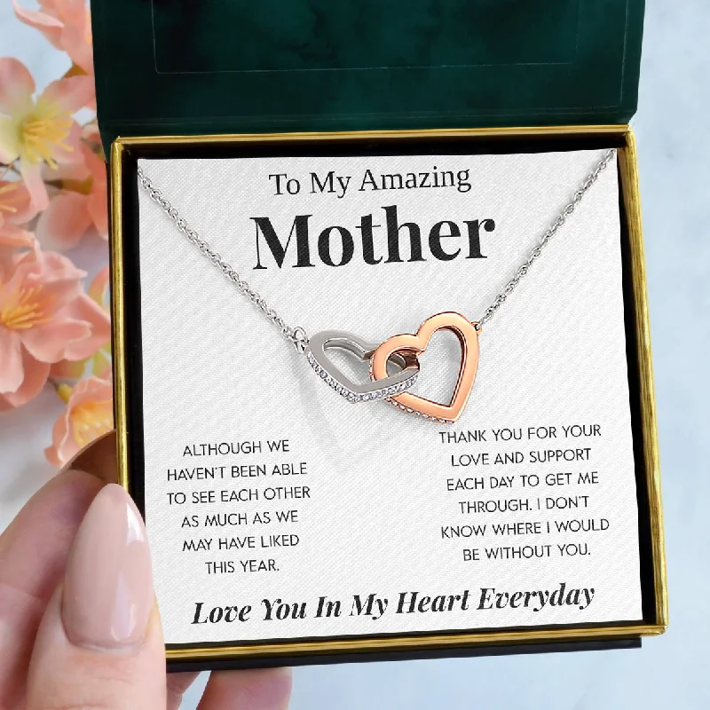 Affordable Gold-Plated Jewelry For Modern Fashion Interlocking Hearts Necklace-To My Amazing Mother In My Heart Gift For Mom For Birthday Mother's Day