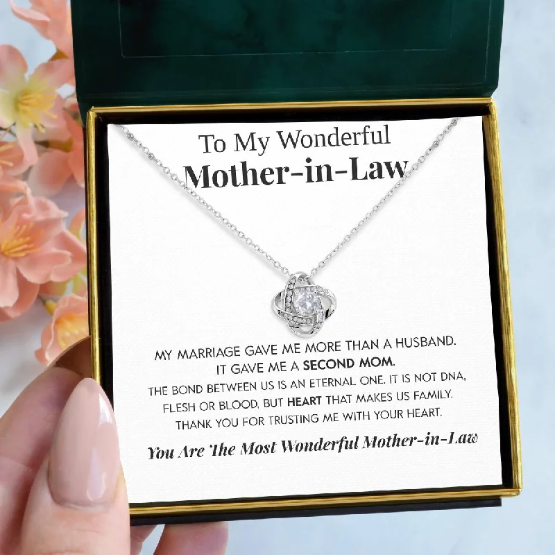 Must-Have Jewelry Pieces At Reduced Prices To My Wonderful Mother in Law Second Mom My Friend Love Knot Necklace