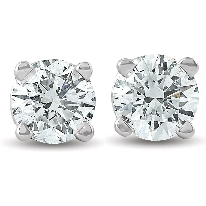 1/2Ct Round Brilliant Cut Diamond Stud Earrings in 14K Gold Classic