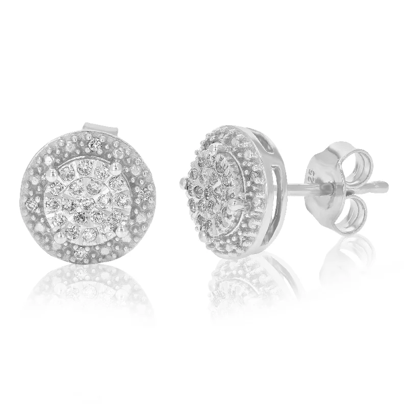 1/5 cttw Stud Earrings Made of Round Lab Grown Diamonds In .925 Sterling Silver with Prong Setting