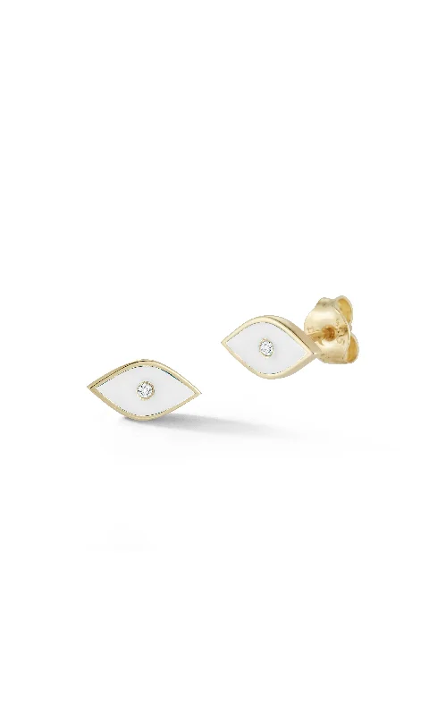 14K Gold & Diamond Evil Eye Stud Earrings