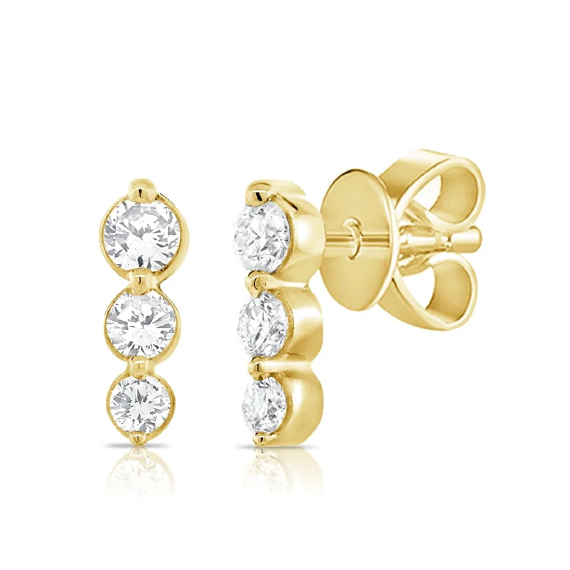 14k Gold & Diamond Stud Earrings