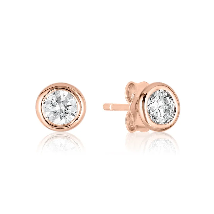 Rose Gold Diamond Stud Earrings