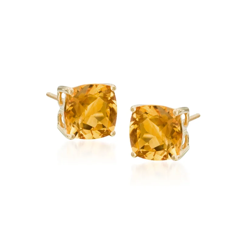 Ross-Simons Citrine Stud Earrings in 14kt Yellow Gold