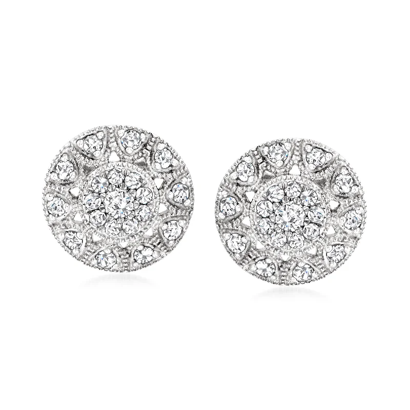 Ross-Simons Diamond Stud Earrings in Sterling Silver