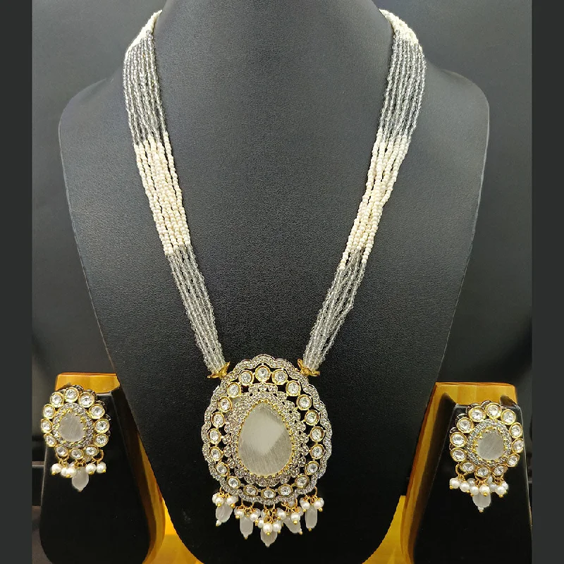 High-End Sparkle, Low-End Prices – Jewelry Sale Live Jain Jewellers Gold Plated Polki Kundan And Pearls Long Necklace Set