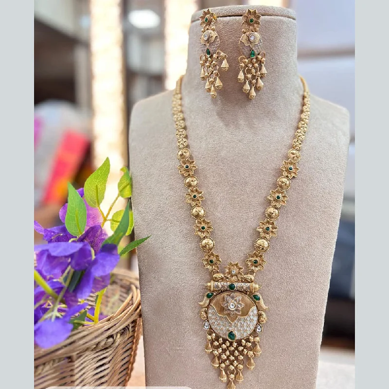 Unlock Unbeatable Jewelry Deals Before They’Re Gone Jewel Addiction Gold Plated Pota Stone And Meenakari Long Necklace Set