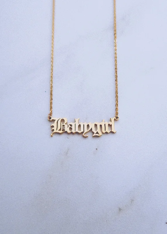 Elegant Jewelry, Affordable Luxury – Shop Now Old English Nameplate Necklace