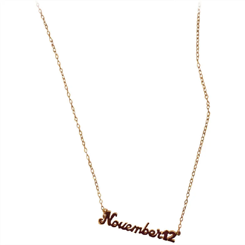 Modern Jewelry At Exclusive Discounts – Shop Today Signature Collection: mini script birthdate necklace