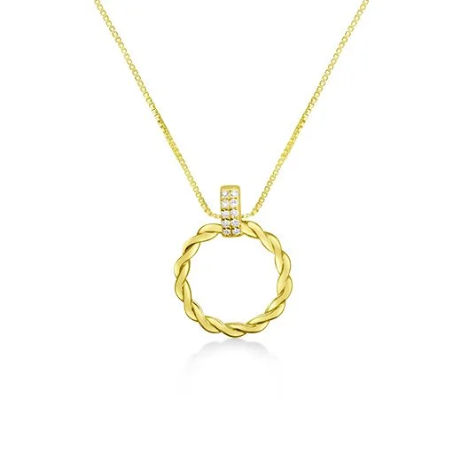 Elegant Jewelry Pieces At Unbelievable Prices Yellow Gold Petite Circle Pendant Necklace with Diamonds