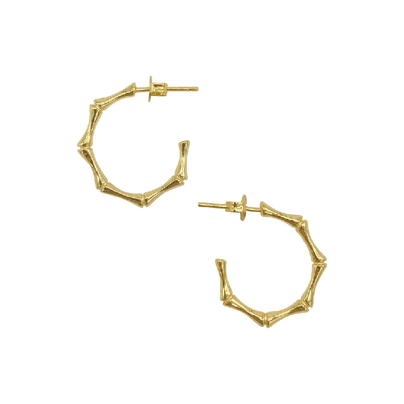 Trending Jewelry Styles Now At Limited-Time Discounts 14k Gold Plated Bamboo Hoop Earrings